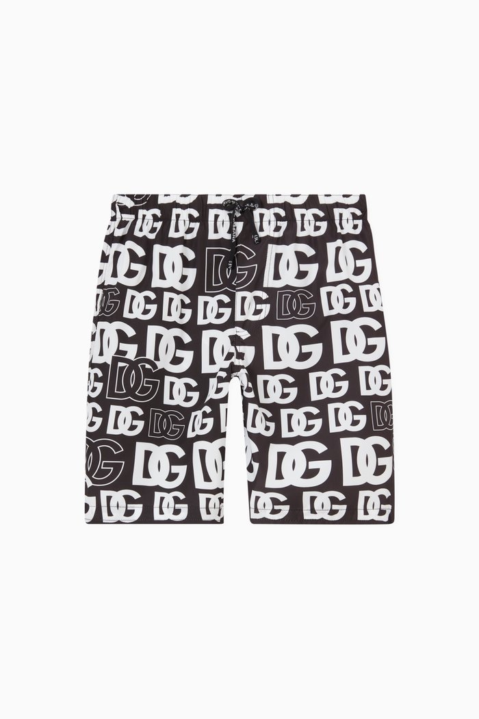 

Logo Swim Shorts in Polyester, Black