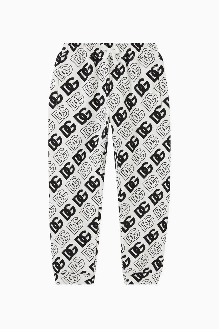 Logo Trackpants in Cotton, White