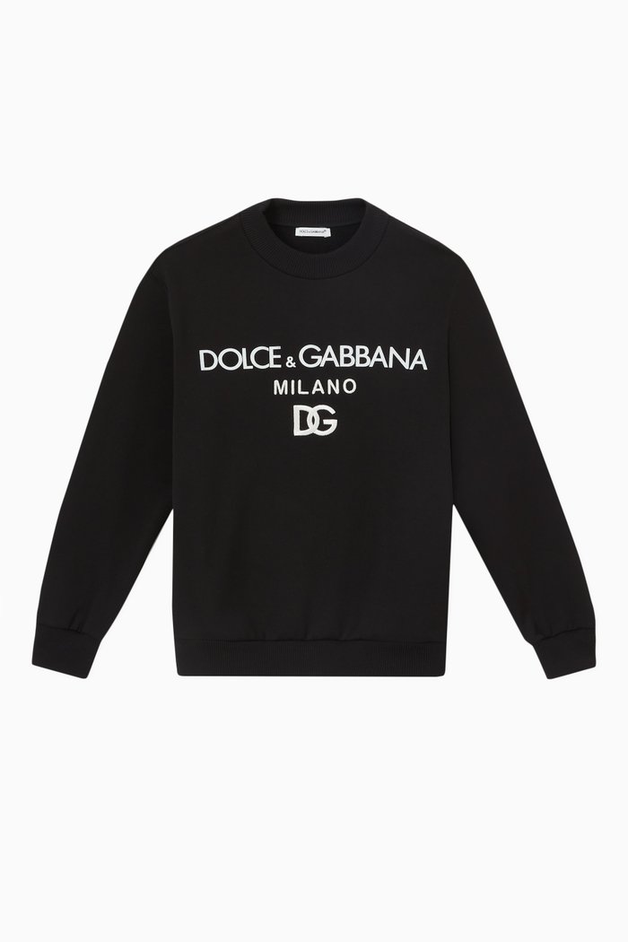 Logo Sweatshirt in Cotton, Black