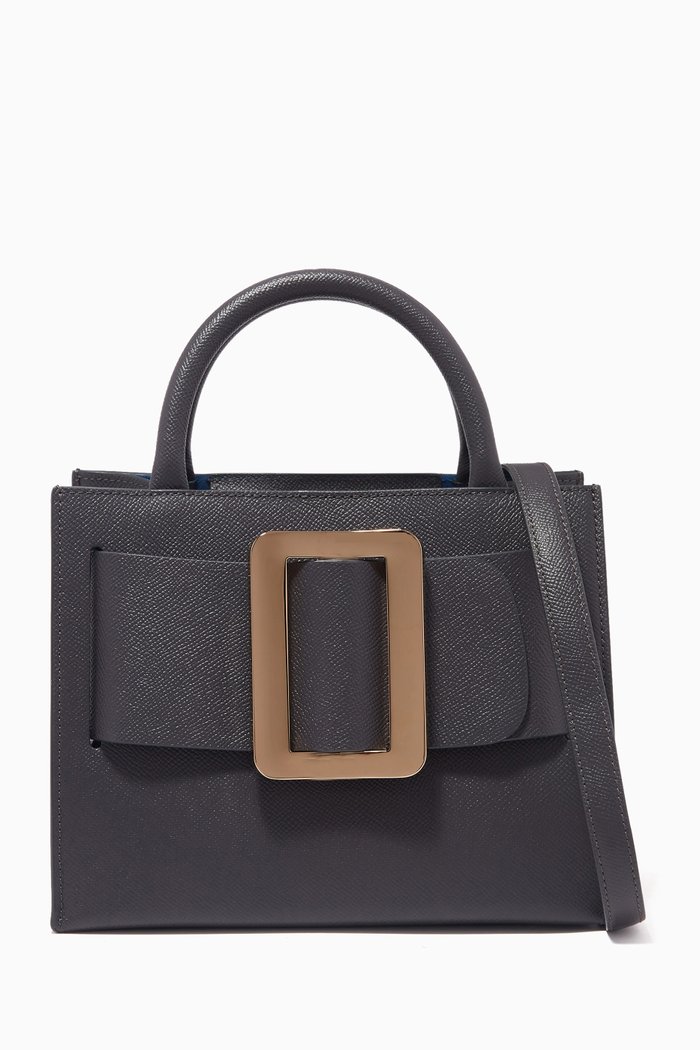

Bobby 23 Tote Bag in Palmellato Calfskin, Grey