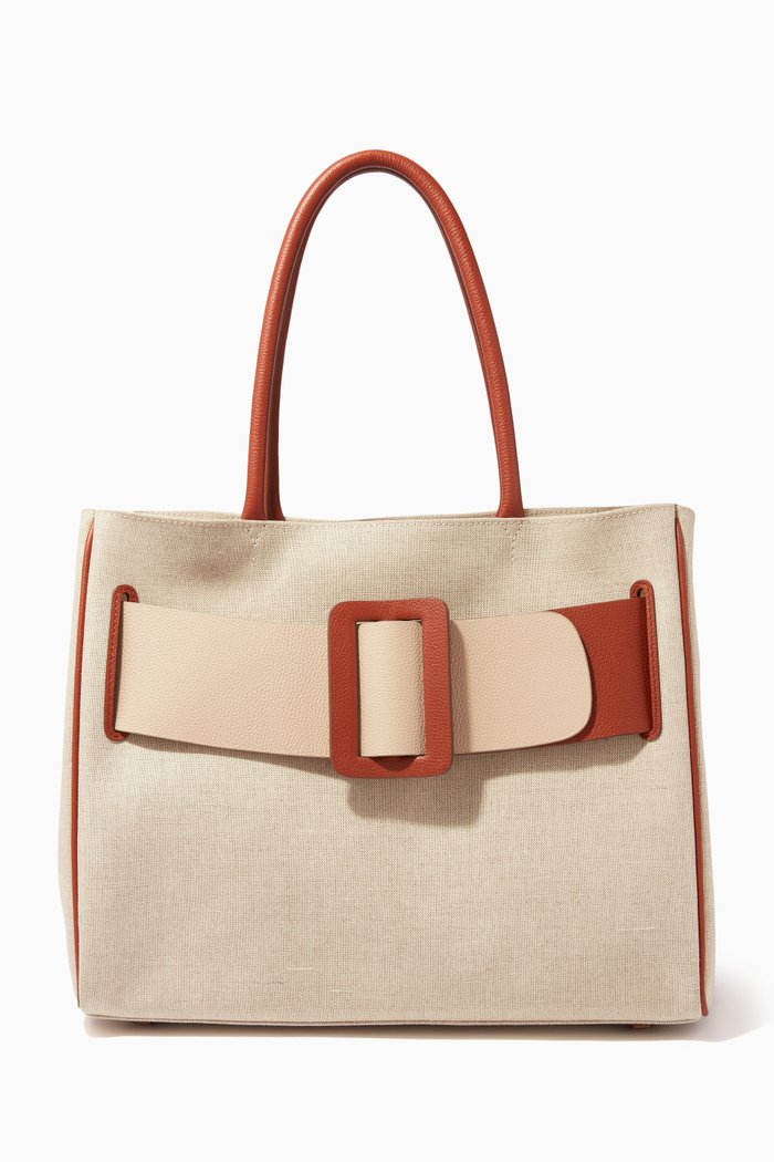 

Bobby Soft Tote Bag in Canvas & Leather, Neutral