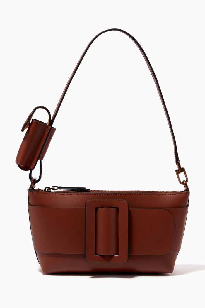 

Pouchette Shoulder Bag in Palmellato Leather, Brown