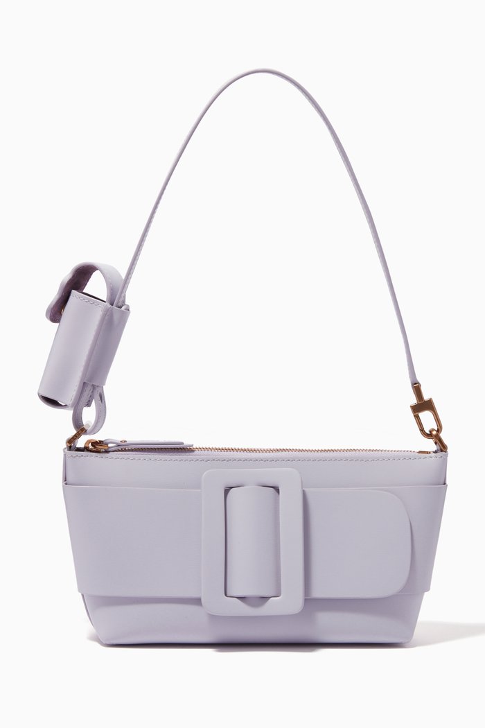 

Pouchette Shoulder Bag in Palmellato Leather, Purple