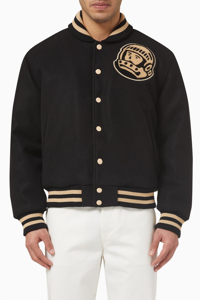 

Astro Varsity Jacket in Wool, Black