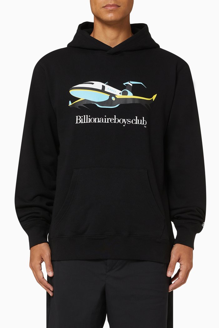 

Jet Popover Hoodie in Loop-back Cotton, Black