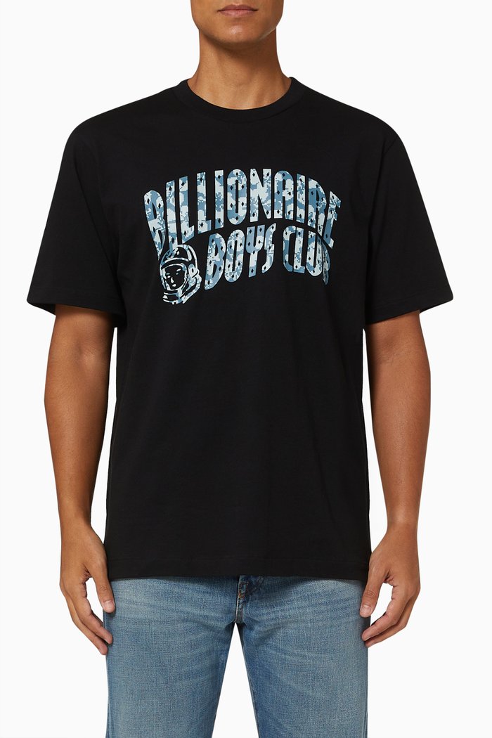 

Hibiscus Camo Arch Logo T-shirt in Cotton, Black