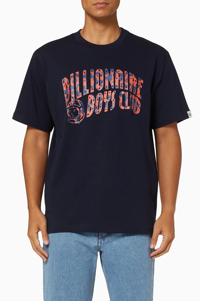 

Hibiscus Camo Arch Logo T-shirt in Cotton, Blue
