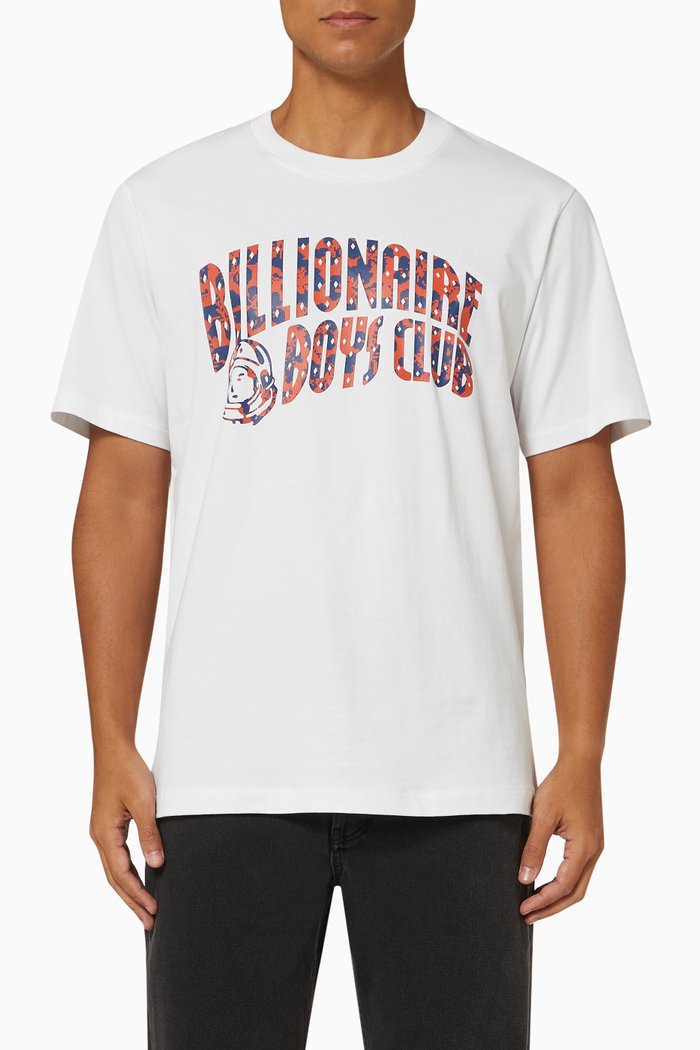 

Hibiscus Camo Arch Logo T-shirt in Cotton, White
