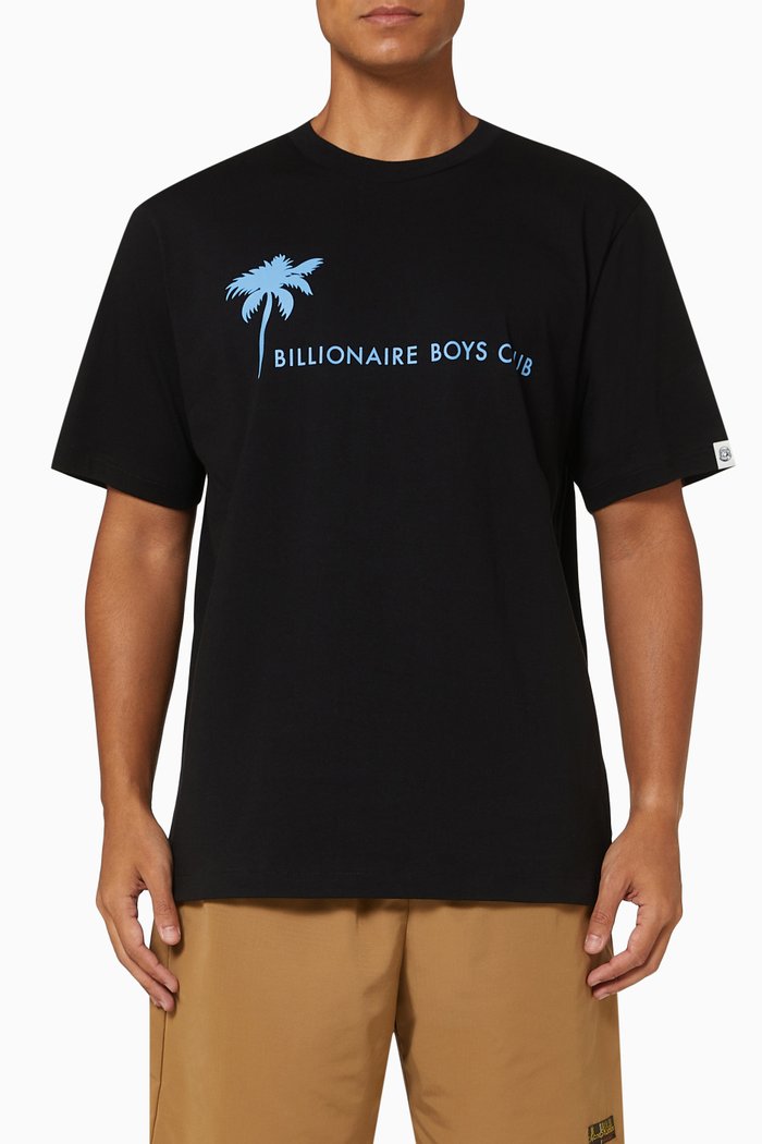 

Palm Graphic T-shirt in Cotton, Black