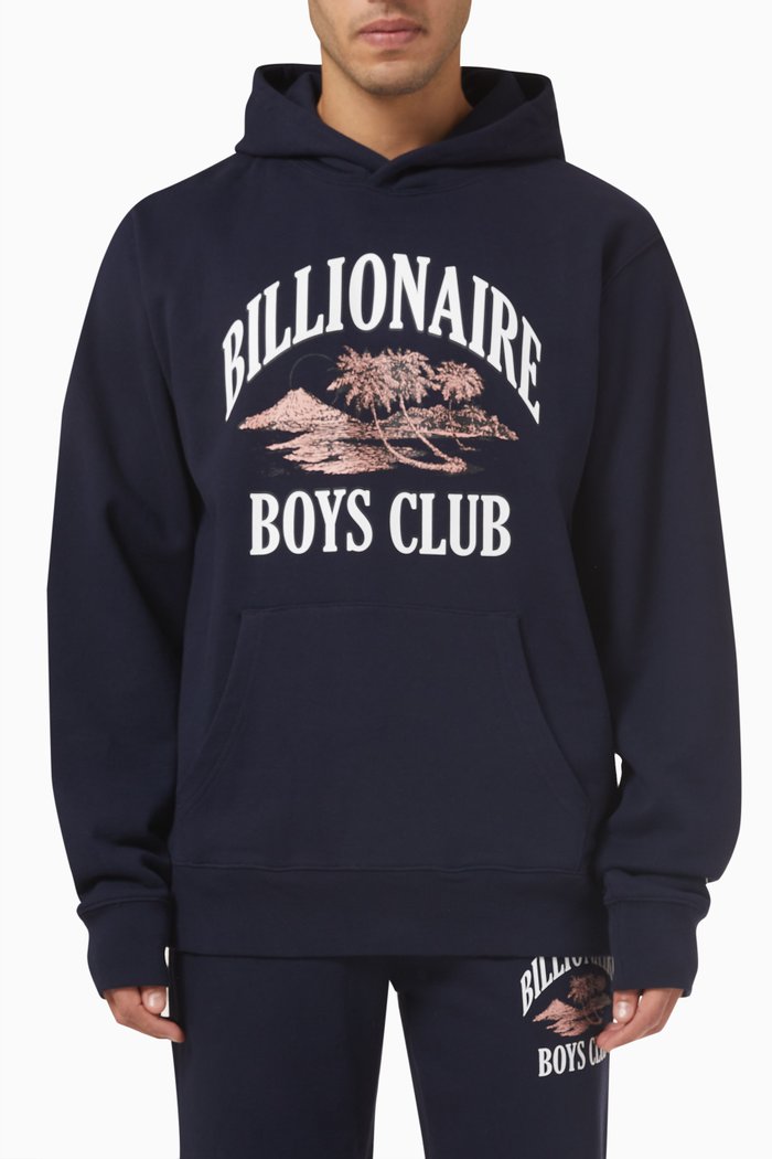 

Paradise Popover Hoodie in Cotton Jersey, Blue