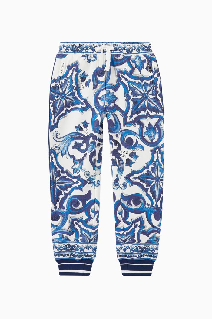 

Majolica-print Sweatpants in Cotton-jersey, Blue
