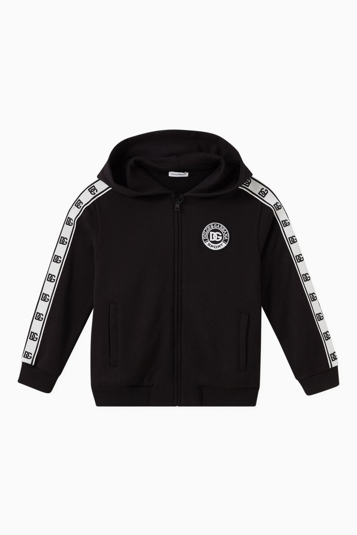 

Sport Logo Striped Hoodie, Black