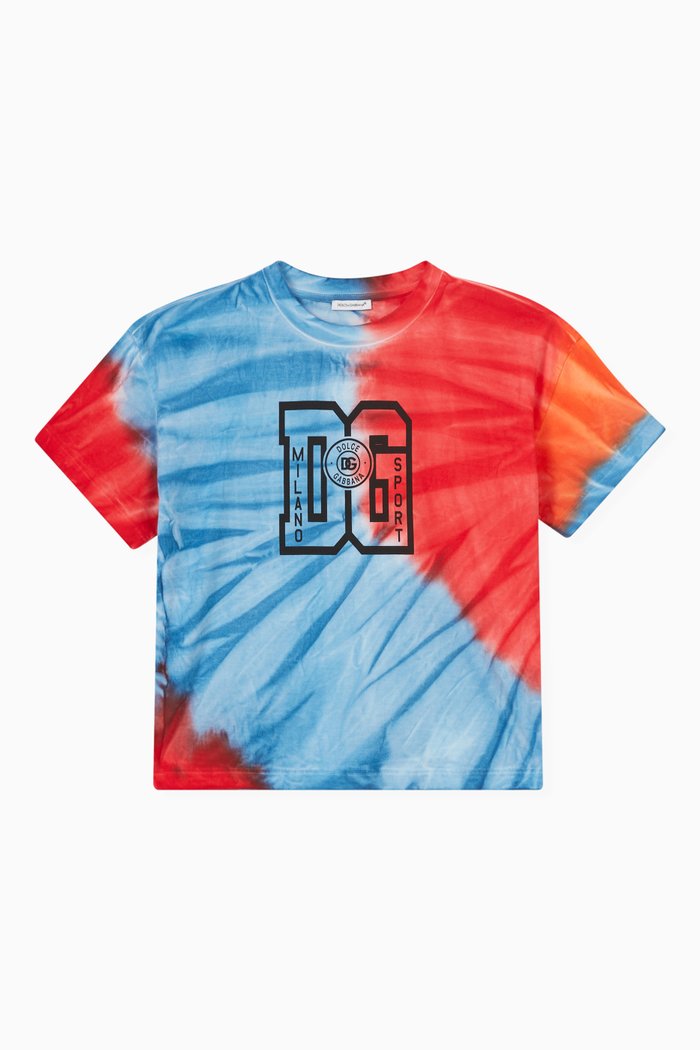 DG Tie Dye Print T-Shirt in Jersey, Multicolour