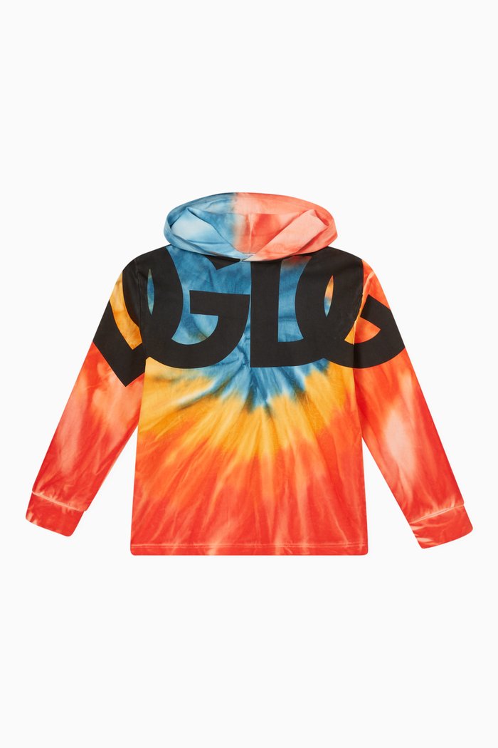 

Logo Tie Dye Hoodie in Cotton, Multicolour