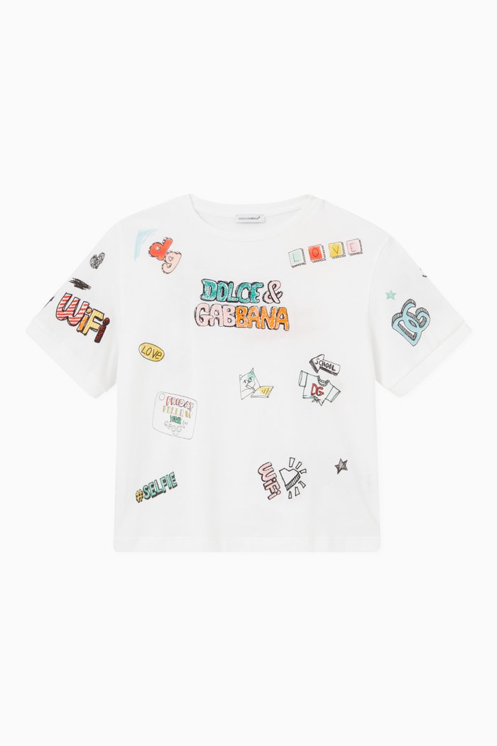 

Graffiti Logo T-shirt in Cotton, White