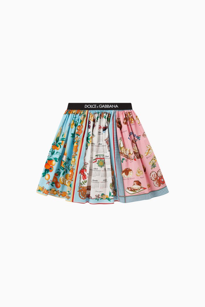 

Printed Skirt in Poplin, Yellow