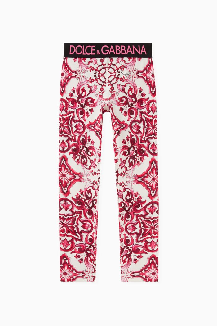 

Majolica-print Leggings in Cotton, Pink