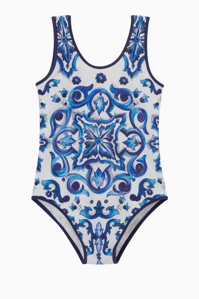 

Majolica One-piece Swimsuit in Stretch Nylon, Blue
