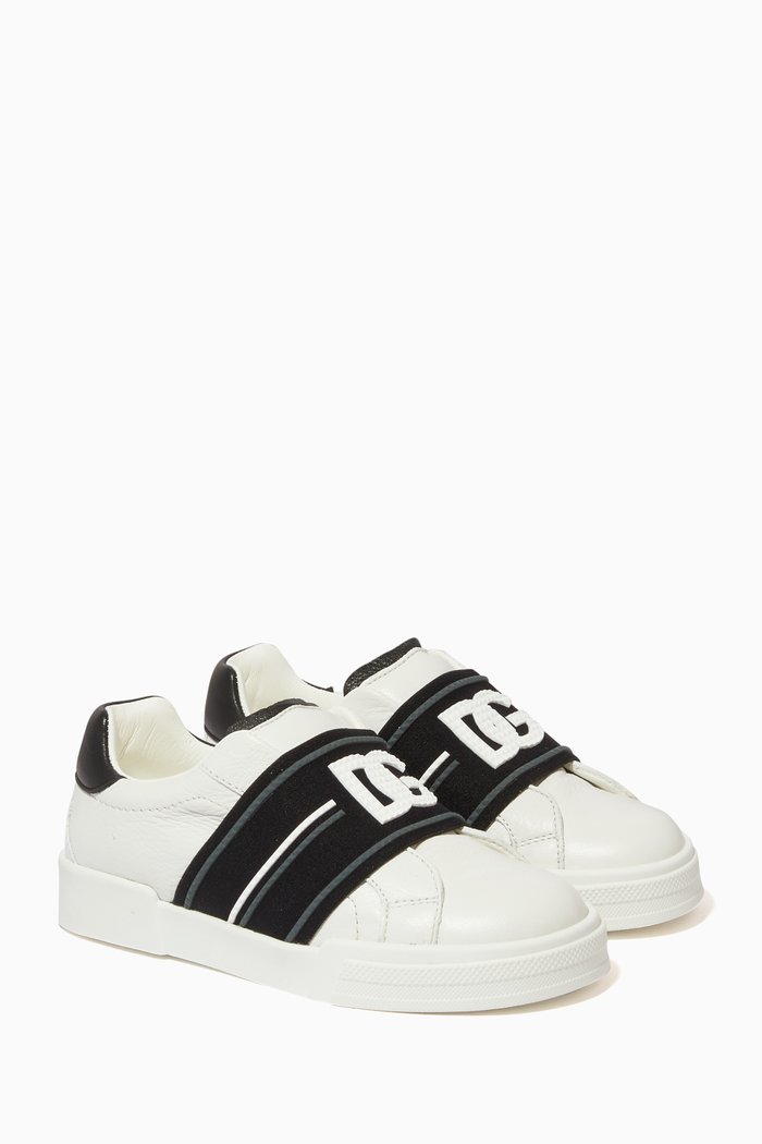 

Portofino Logo Slip-on Sneakers in Leather, White