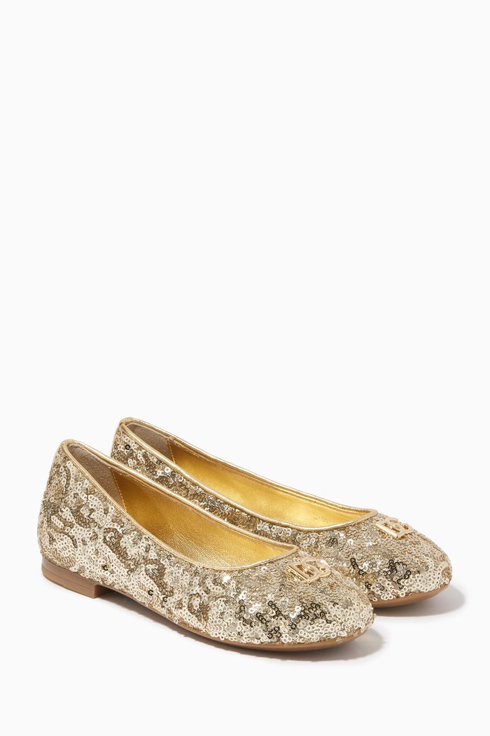 

Inside Nature Ballet Flats in Sequins, Gold