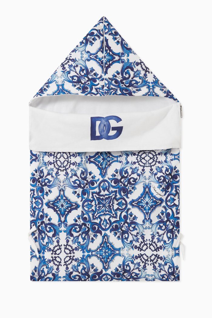 

Majolica-printed Sleeping Bag in Cotton, Blue