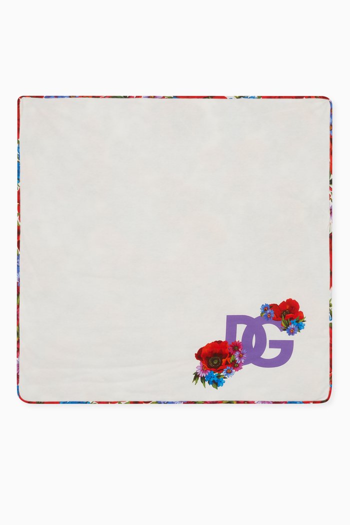 

Floral Bouquet DG Blanket in Cotton, Blue