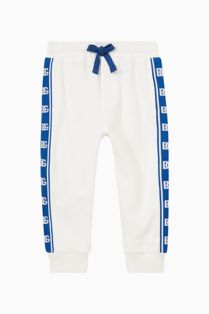 

Logo Stripe Trackpants in Cotton, White