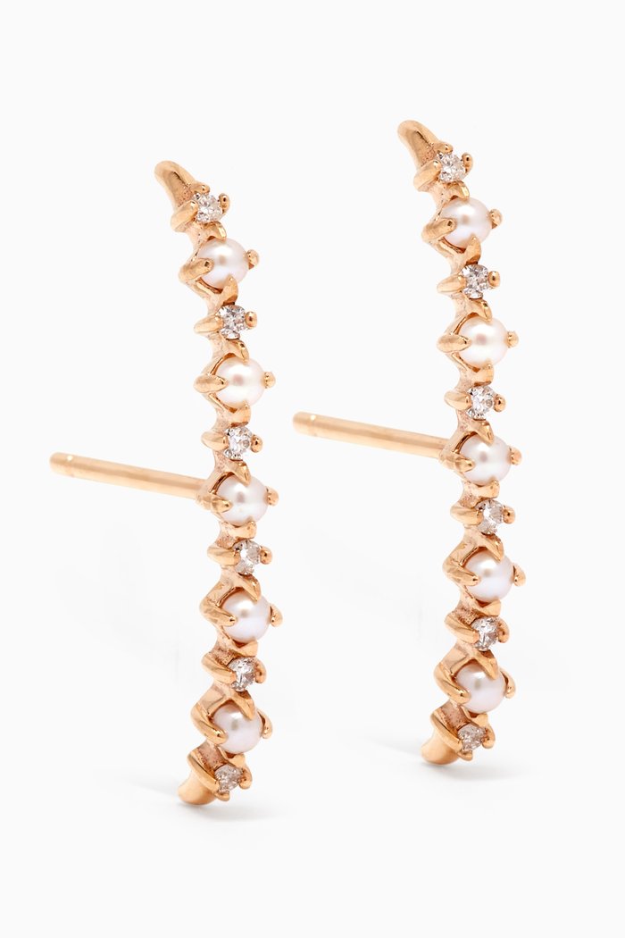 

The Little Things Pearl & Diamond Crawlers in 14kt Yellow Gold