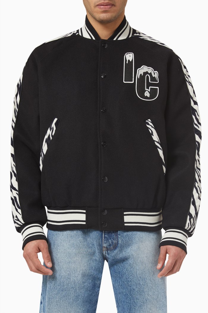 

Varsity Jacket in Nylon, Black