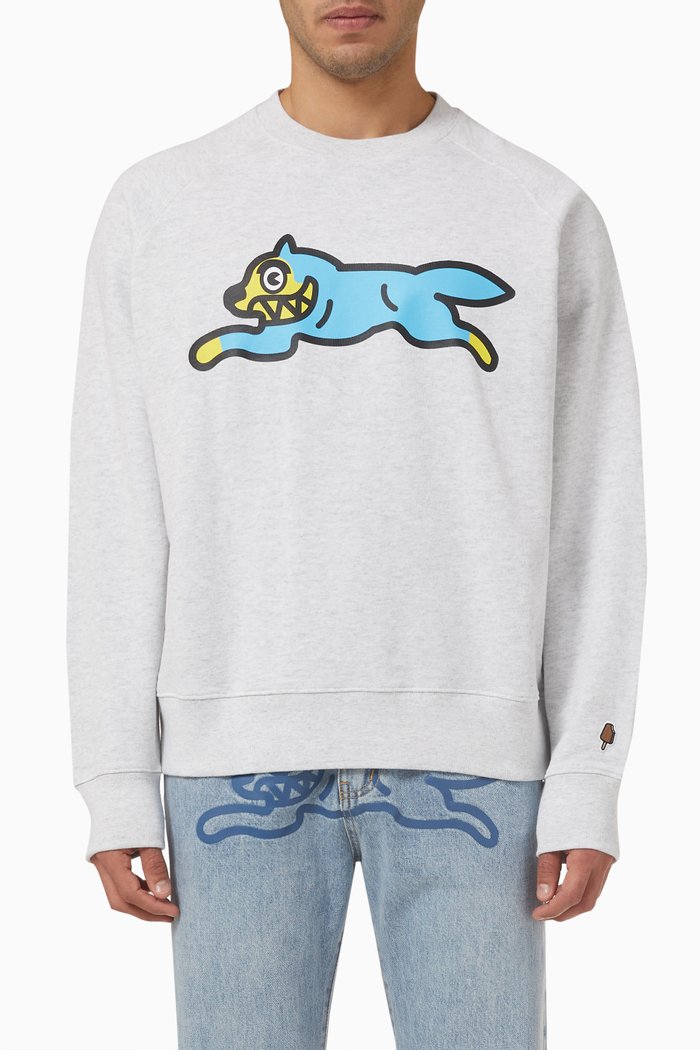 

Running Dog Sweatshirt in Cotton, Grey