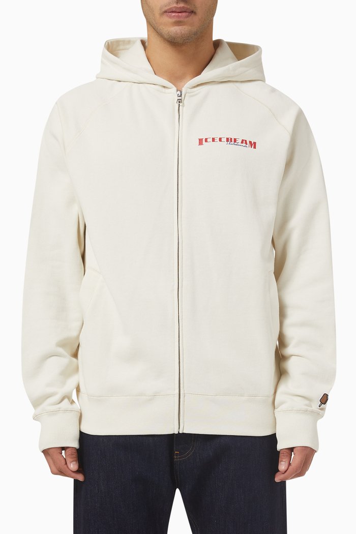 

Waitress Zip Hoodie in Cotton, Neutral