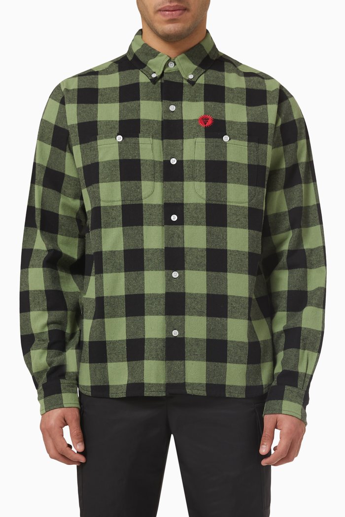 Check Shirt in Flannel, Green