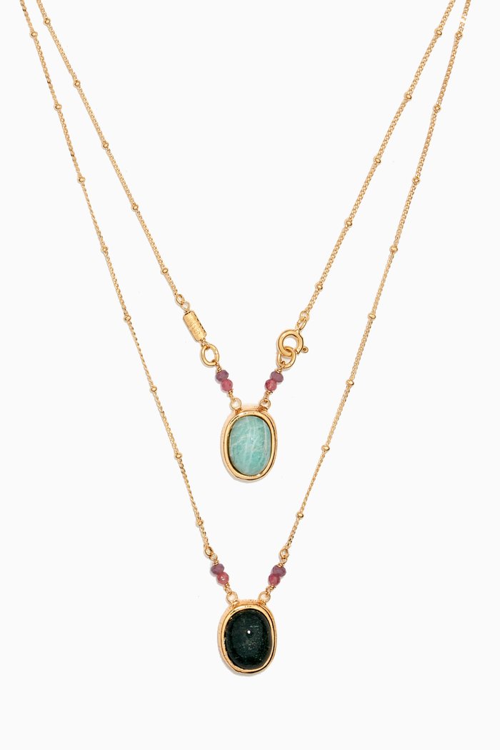 

Ovo Serti Scapular Necklace, Multicolour