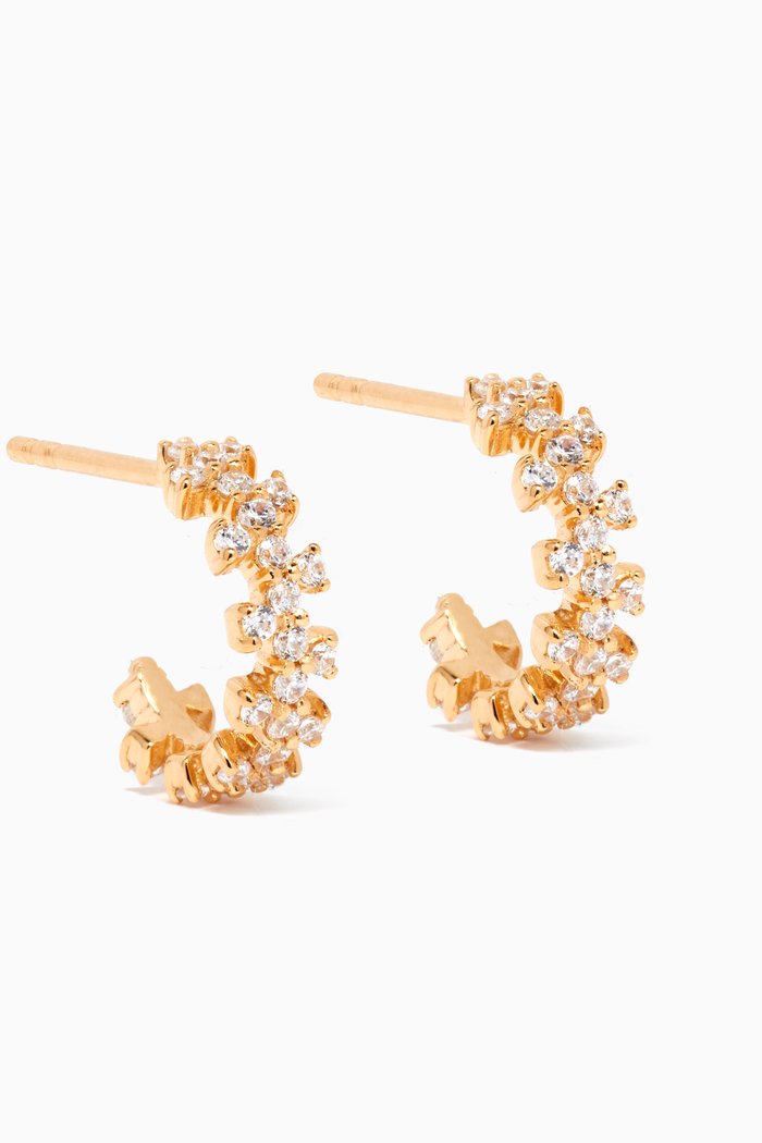 

Little Crown Hoop Earrings in 18kt Gold-plated Sterling Silver