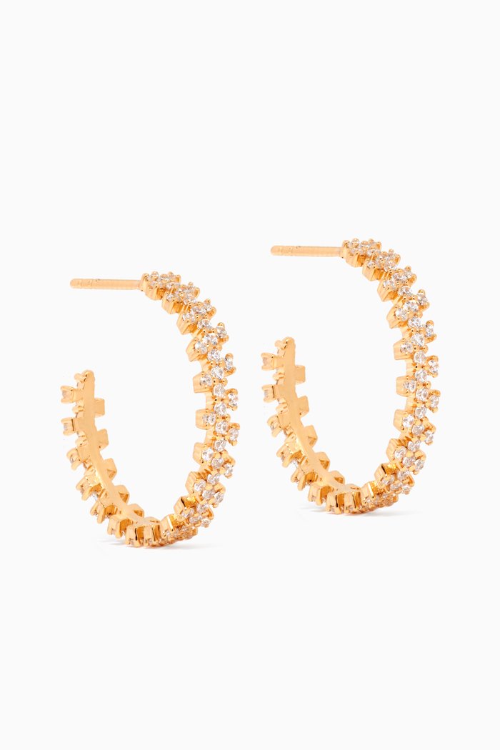 

Crown Hoop Earrings in 18kt Gold-plated Sterling Silver