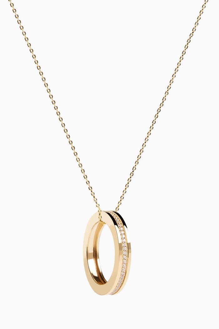 Infinity Circle Pendant Necklace in 18kt Gold-plated Sterling Silver