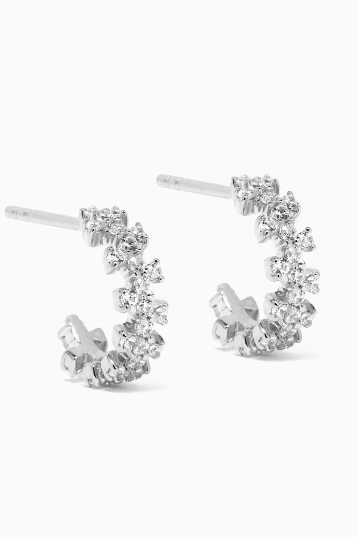 

Little Crown Hoop Earrings in Sterling Silver