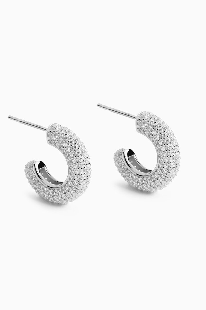 

King Hoop Earrings in Sterling Silver