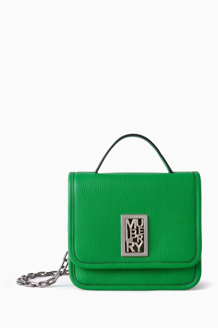 

Sadie Square Bag in Silky Calf Leather, Green