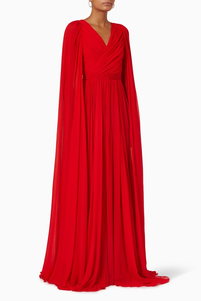 

Mandarino Dress in Viscose Georgette, Red