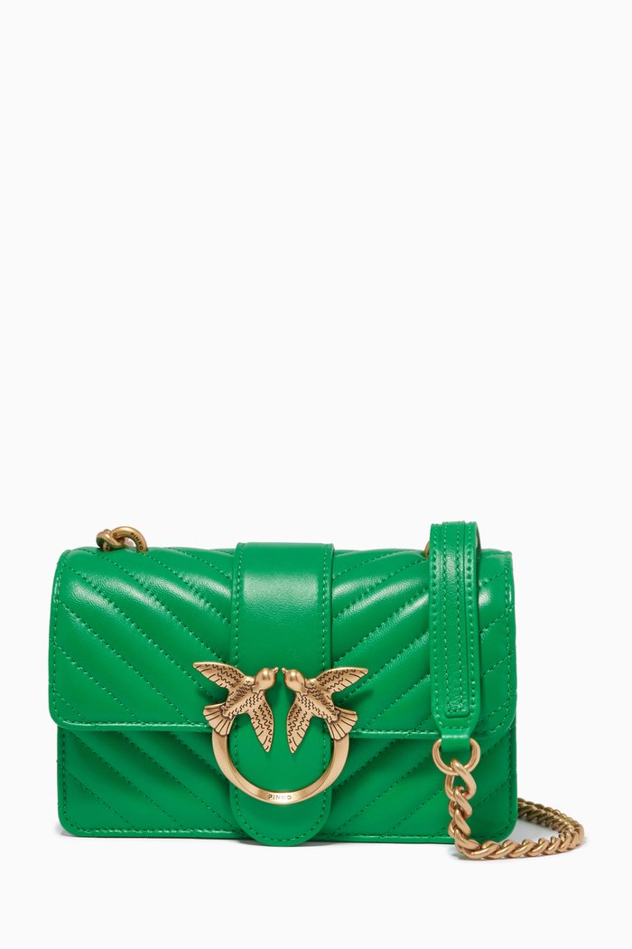 

Love Mini Icon Bag in Quilted Leather, Green