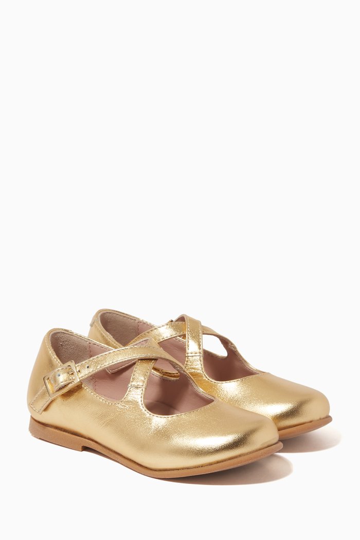 

Dorothy Ballerinas in Metallic Leather, Gold