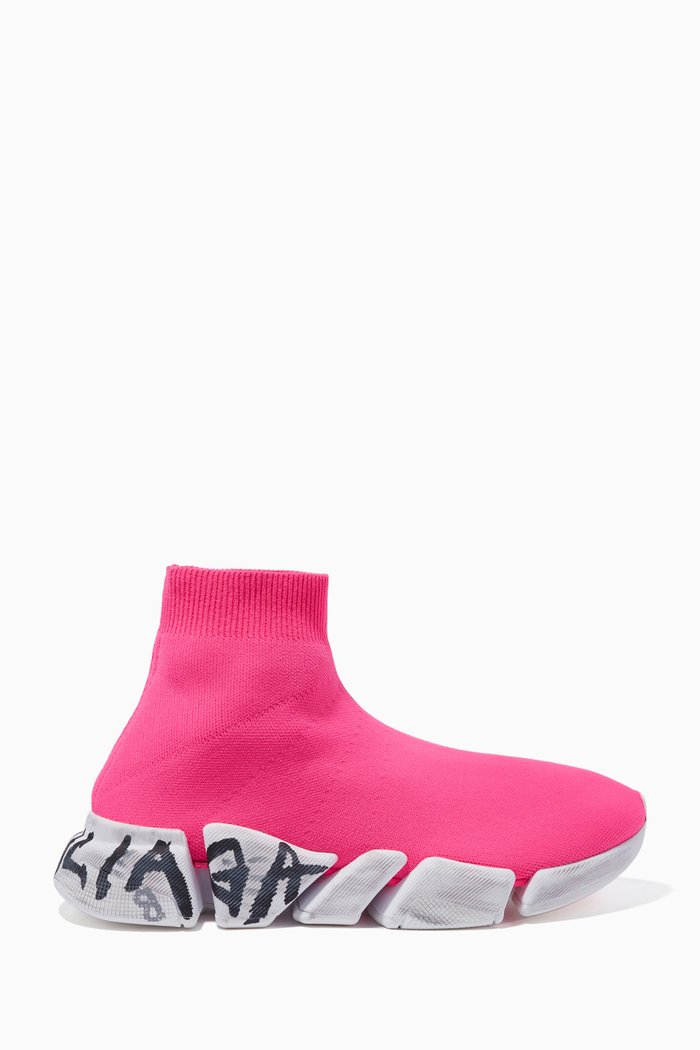 

Speed 2.0 Graffiti Sneakers in Recycled Knit, Pink
