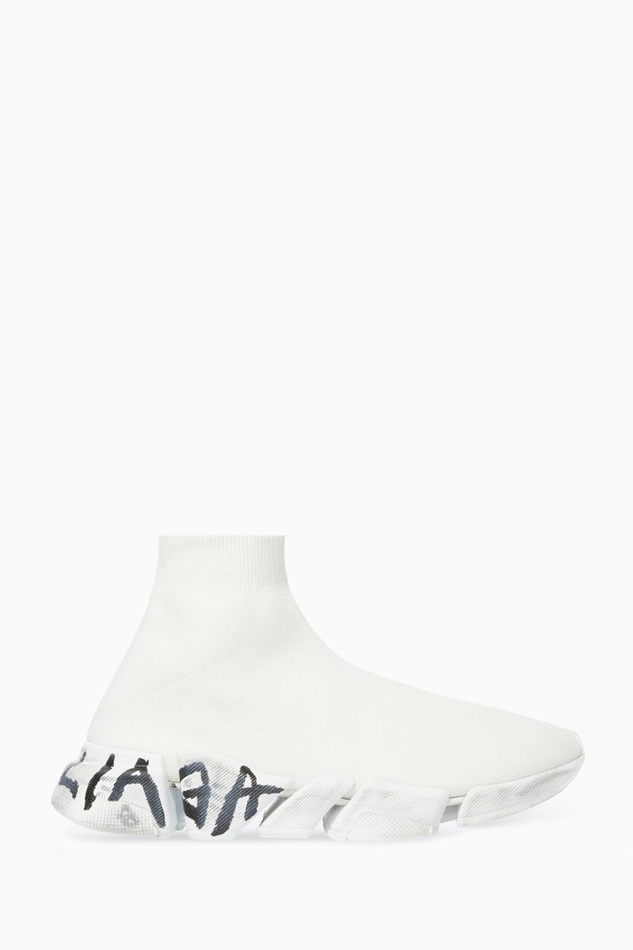 

Speed 2.0 Graffiti Sneakers in Recycled Knit, White