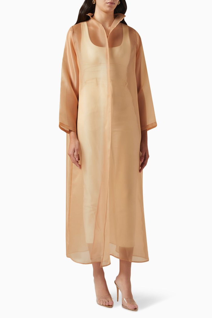 

Sheer Abaya in Organza, Neutral