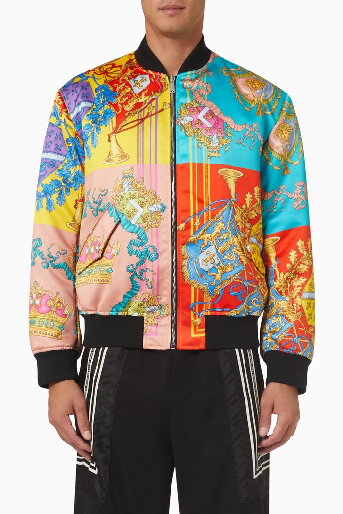 

Reversible Royal Rebellion Bomber Jacket in Nylon, Multicolour