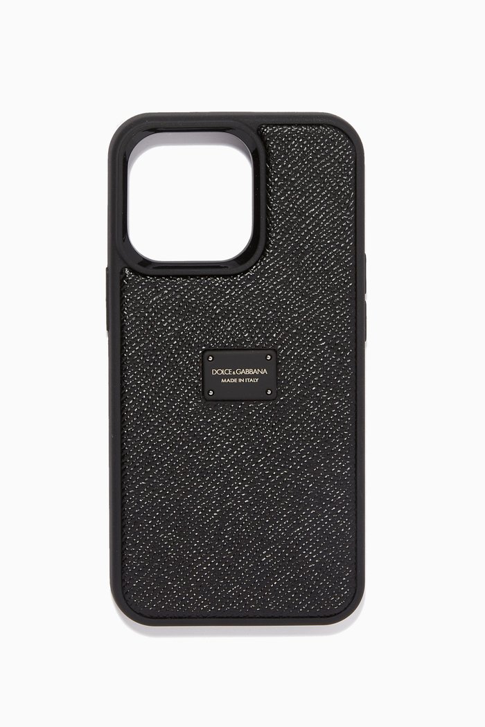 

Dauphine iPhone 13 Pro Case in Leather & Rubber, Black