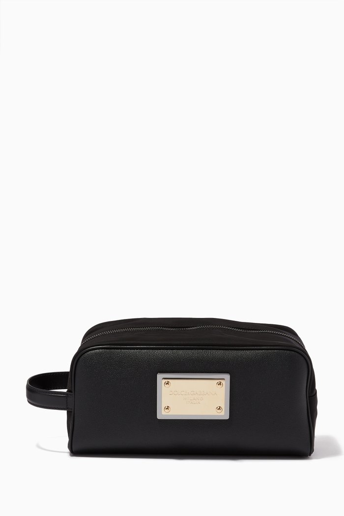 

Logo Washbag in Nylon, Black