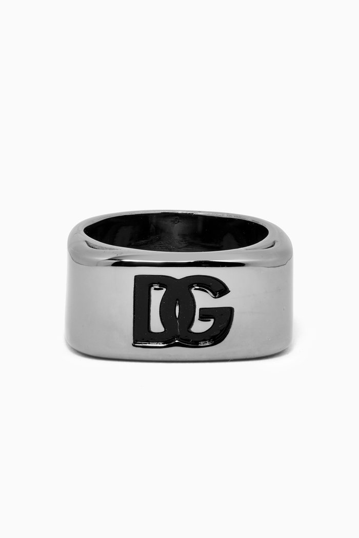 

Engraved DG Logo Ring, Grey