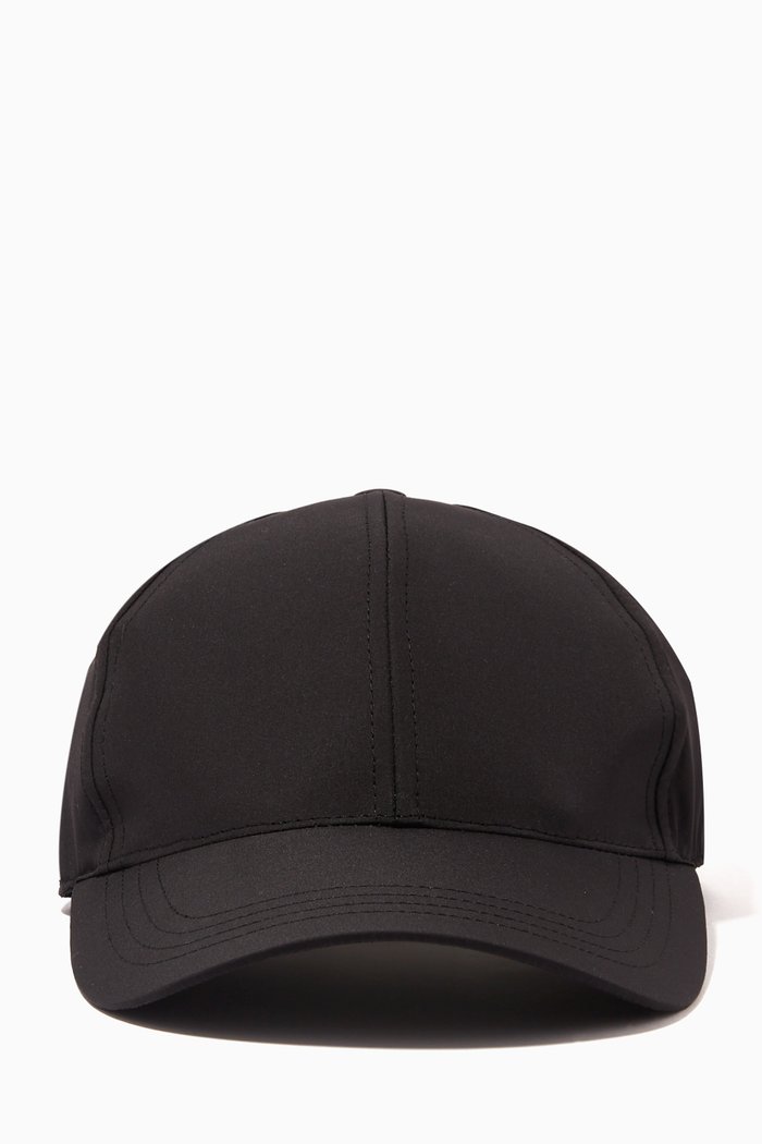 

Baseball Cap with Logo Plate in Cotton Twill, Black
